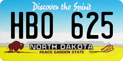 ND license plate HBO625