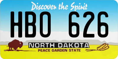ND license plate HBO626