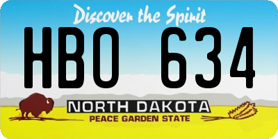 ND license plate HBO634