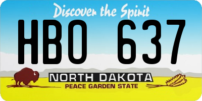 ND license plate HBO637