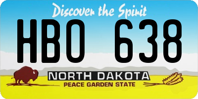 ND license plate HBO638