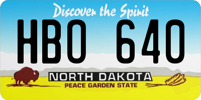 ND license plate HBO640