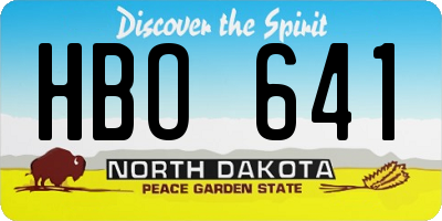 ND license plate HBO641