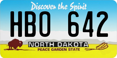 ND license plate HBO642