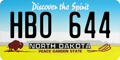 ND license plate HBO644