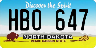 ND license plate HBO647