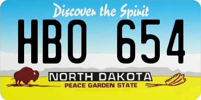 ND license plate HBO654