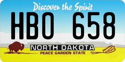 ND license plate HBO658