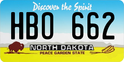 ND license plate HBO662