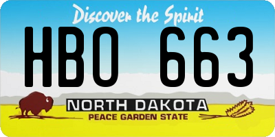 ND license plate HBO663