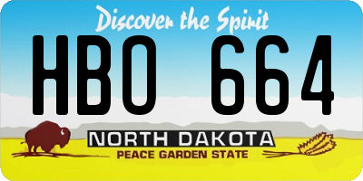 ND license plate HBO664