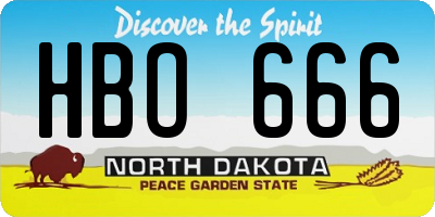 ND license plate HBO666