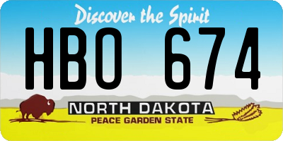 ND license plate HBO674