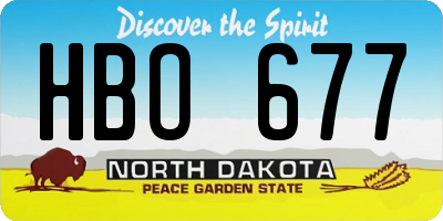 ND license plate HBO677