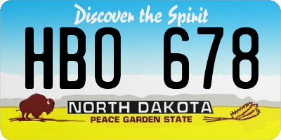 ND license plate HBO678