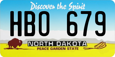 ND license plate HBO679