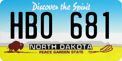ND license plate HBO681
