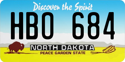 ND license plate HBO684