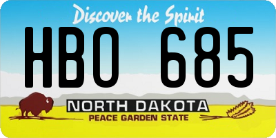 ND license plate HBO685