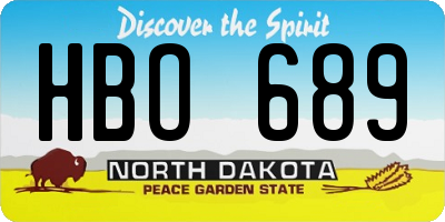 ND license plate HBO689