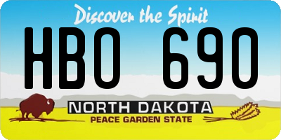 ND license plate HBO690