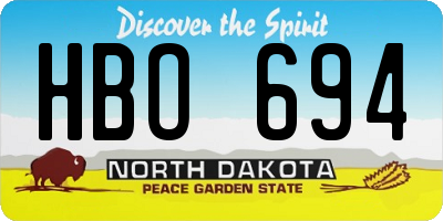 ND license plate HBO694