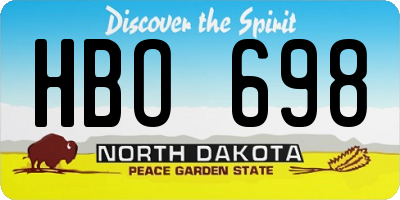 ND license plate HBO698