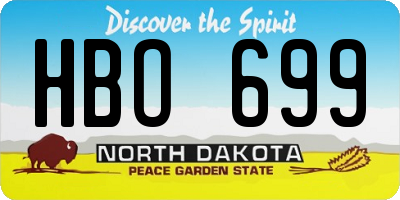 ND license plate HBO699