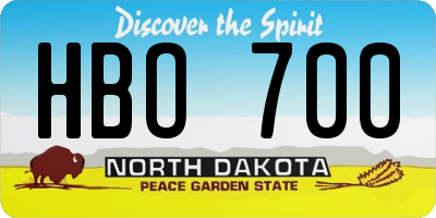 ND license plate HBO700