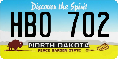ND license plate HBO702