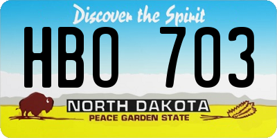 ND license plate HBO703