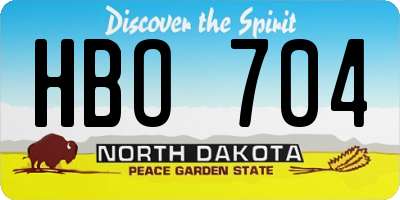 ND license plate HBO704