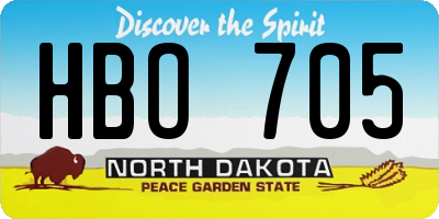ND license plate HBO705