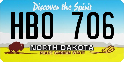 ND license plate HBO706