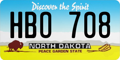 ND license plate HBO708