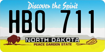 ND license plate HBO711