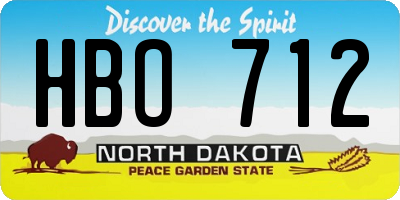 ND license plate HBO712