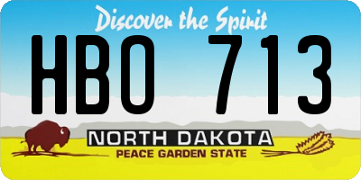 ND license plate HBO713