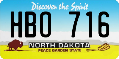 ND license plate HBO716