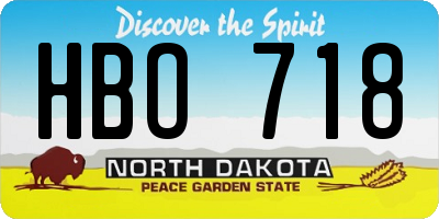 ND license plate HBO718