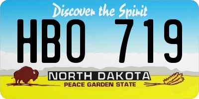 ND license plate HBO719