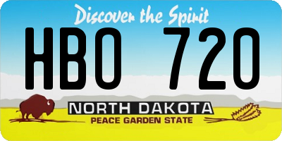 ND license plate HBO720