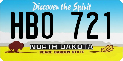 ND license plate HBO721