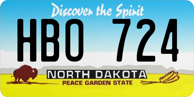 ND license plate HBO724