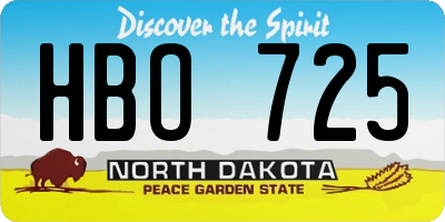 ND license plate HBO725