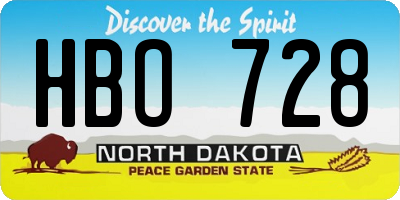 ND license plate HBO728