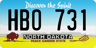 ND license plate HBO731