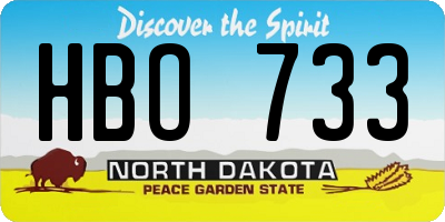 ND license plate HBO733