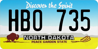 ND license plate HBO735