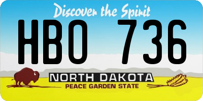 ND license plate HBO736